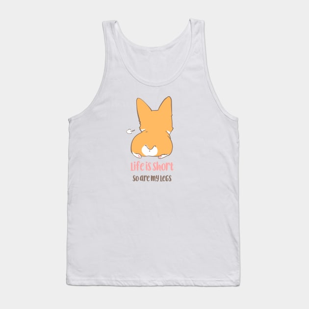 Corgi Short legs sit down Tank Top by clgtart